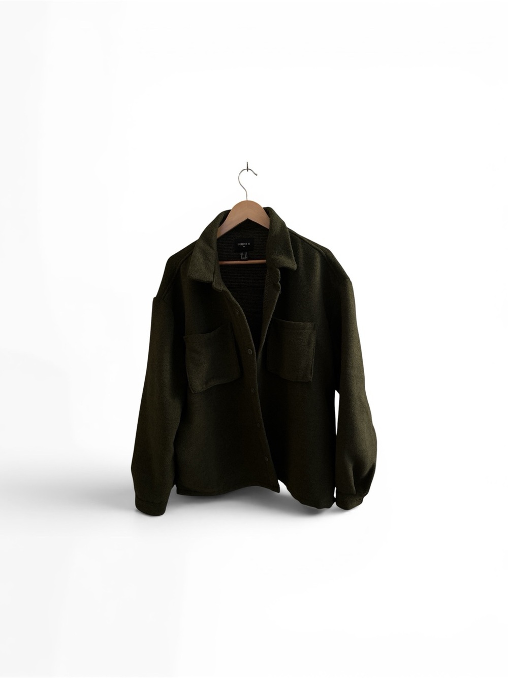 Forever 21 Men's Dark Olive Green Shirt Jacket